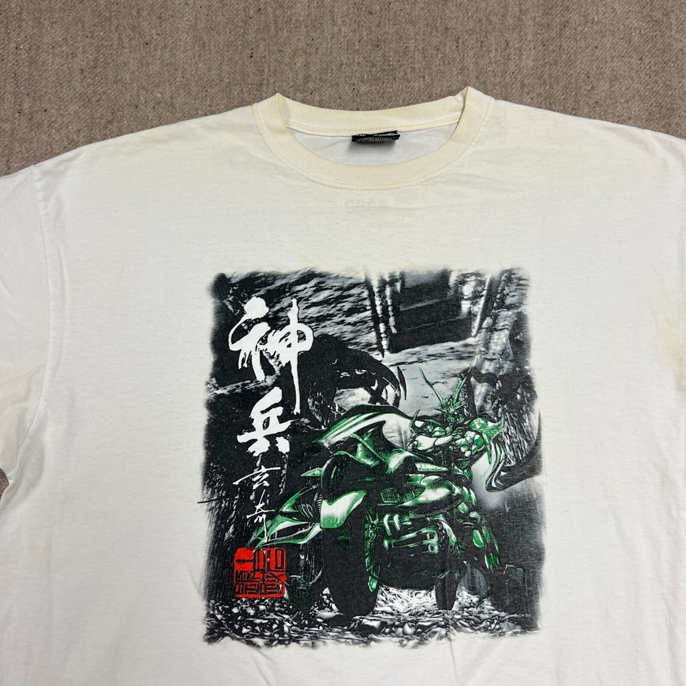 Vintage Zooks Jean Shirt Mens 2XL White 2000s Y2K Cyber Grunge Techno JNCO - Picture 2 of 12